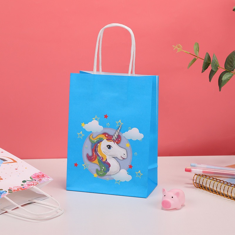 Bolsas de regalo de cumpleaños, bolsas de cartón cartón, bolsas de embalaje para llevar, bolsas de embalaje de regalo de fiesta para niños, bolsas de mano