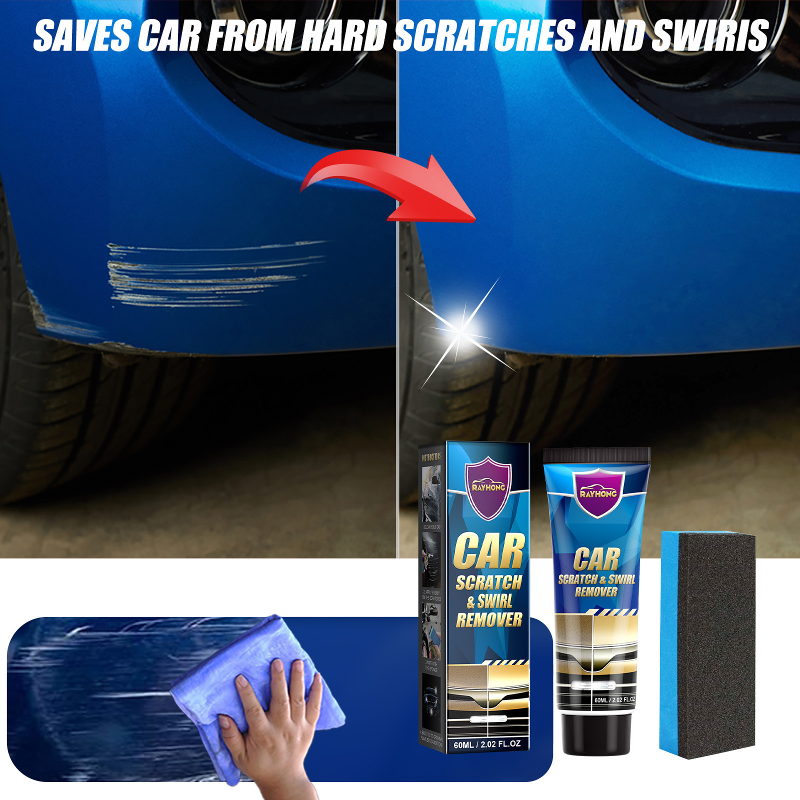 Rayhong car scratch care paste car maintenance refurbished paint scratch scratch polishing touch-up paint care paste