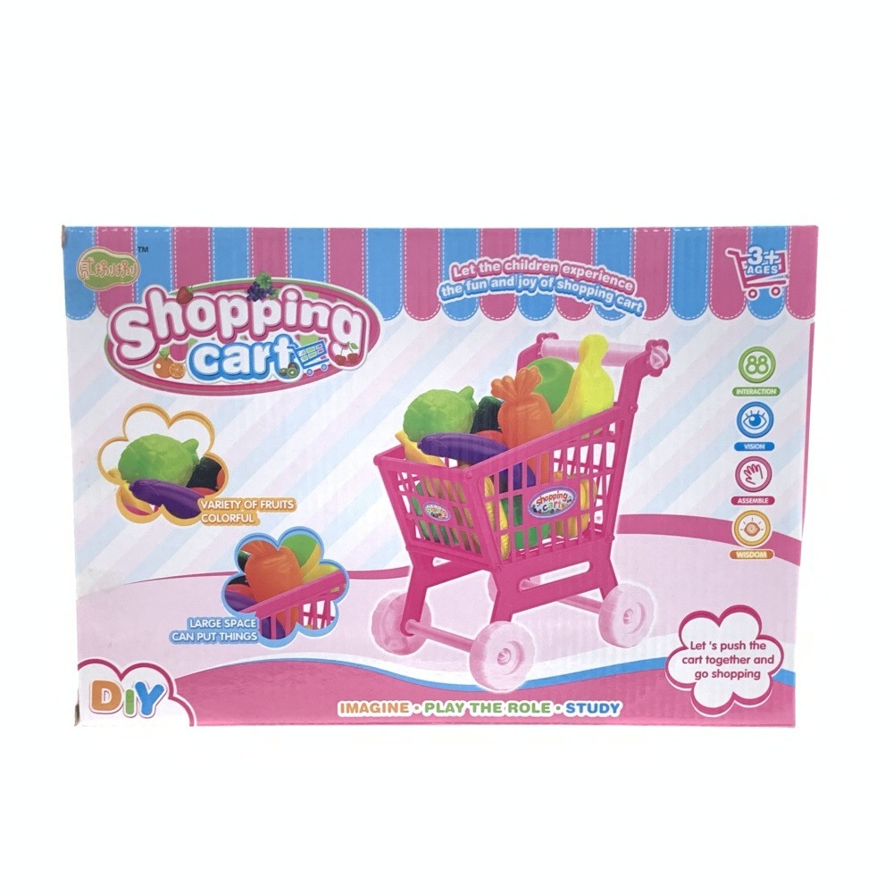 Amazon Carrito de compras de supermercado infantil de dibujos animados simulación de frutas y verduras carro muñeca juguetes caseros