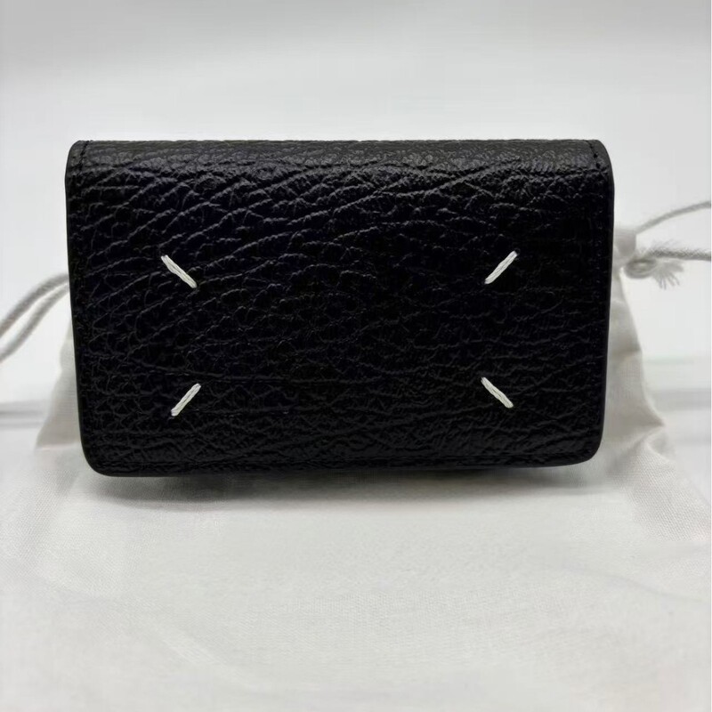 Mmm Style First-Layer Cowhide Leather Unisex Card Holder Wallet with Four-Corner Stitching, 6 Card Slots, Complete Set