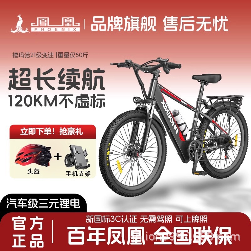 Bicicleta asistida eléctrica Phoenix Batería de litio estándar nacional Coche eléctrico para hombres y mujeres Motocicleta pequeña Coche de batería de transporte