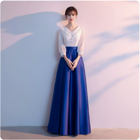 Big Choir Costume Women's Long Dress College Style Atmospheric Chorus Competition Costume Recitation Dress Long Modern Dress