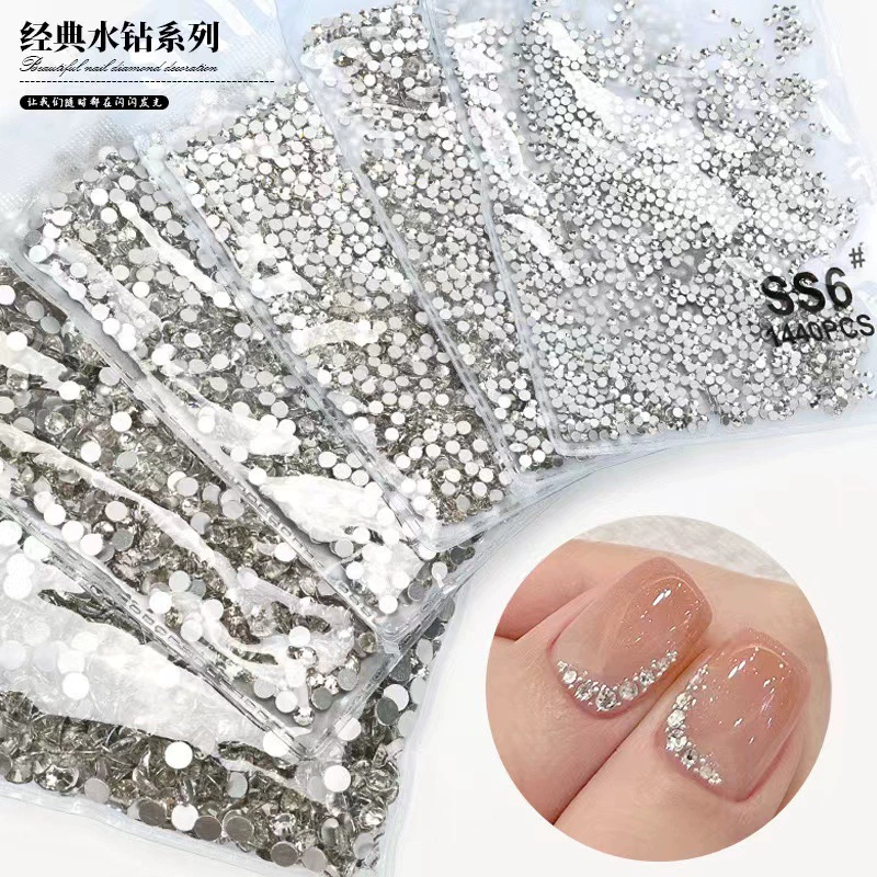 1440 Manicure Flats Bottom Transparent White Diamond Super Flash Czech Diamond AB Color Size Nail Decoration Diamond Accessories Wholesale 1440 Manicure Flats Bottom Transparent White Diamond Super Flash Czech Diamond AB Color Size Nail Decoration Diamond Accessories Wholesale