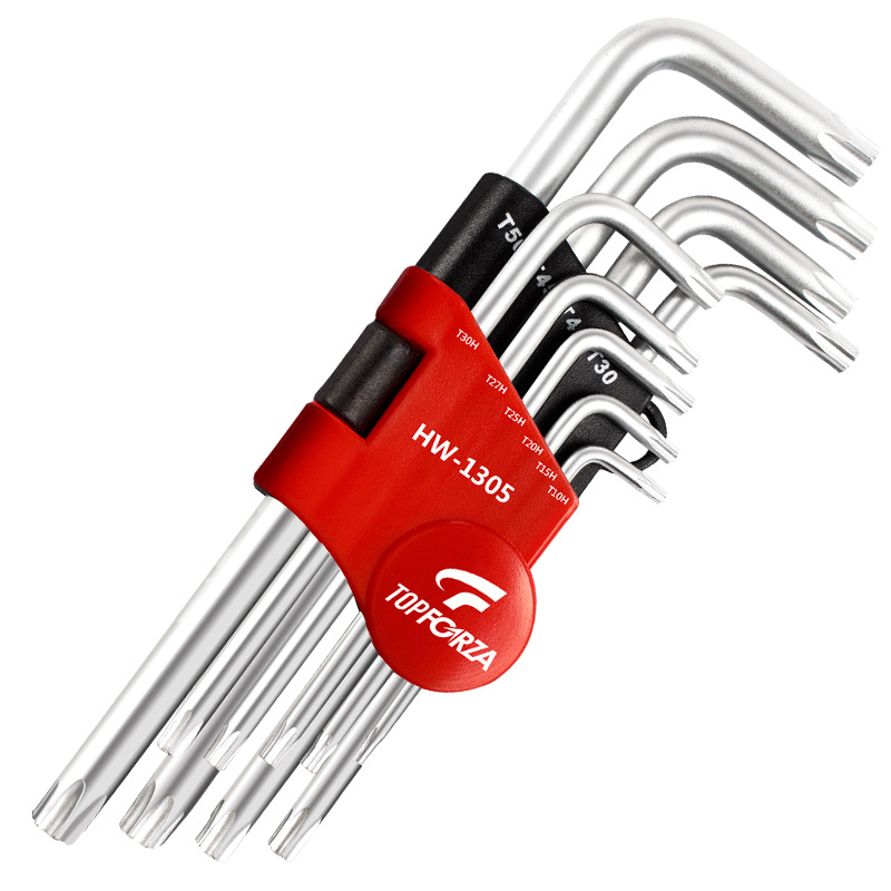 拓伏锐梅花内六角扳手套装星型中孔花形螺丝刀起子L型加长铬钒钢