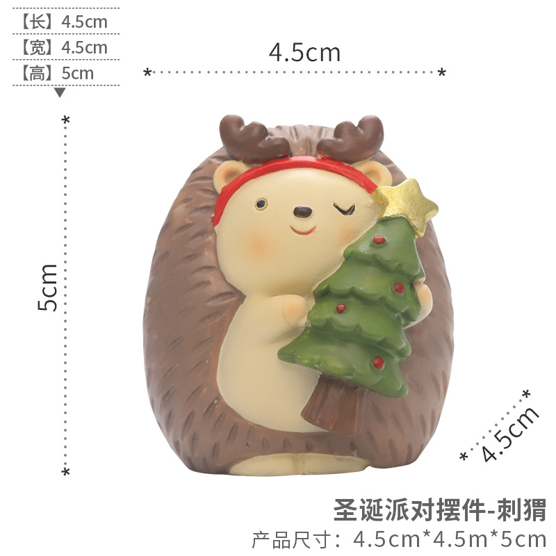 Zakka decoración de Navidad creativa ins decoración de escritorio del hogar coche de dibujos animados pequeña decoración regalo de vacaciones