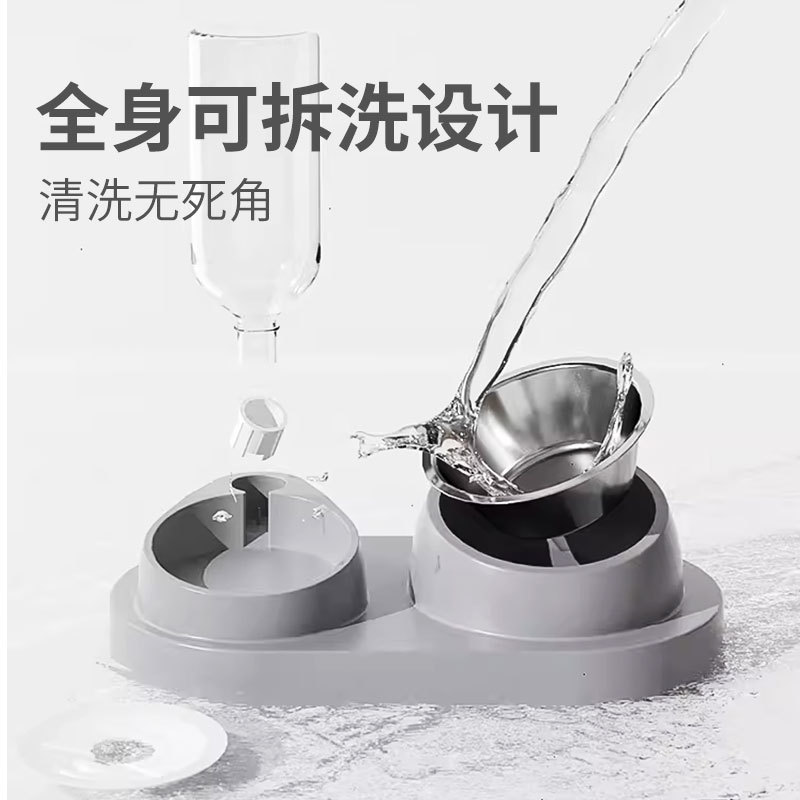 Tazón de gato Tazón doble Tazón de comida para gatos Tazón de perro Agua potable automática Tazón de arroz Diagonal Tazón de agua Alimentación Protección de la columna cervical Productos para mascotas