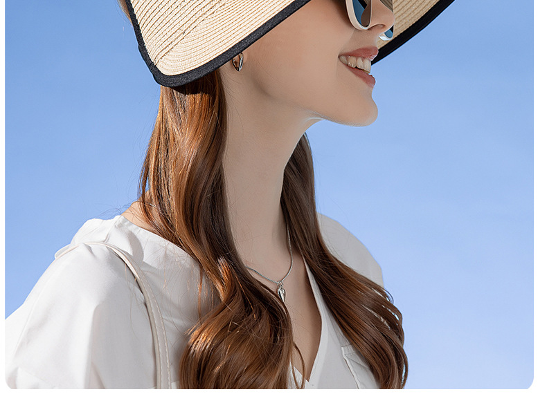 385g Weight Straw Hat Hats Type Casual, Outdoor Occasion Straw Material Solid Color Pattern Summer Season Women's Gender Elegant, Basic Style Big Eaves Rim Women's Elegant Basic Solid Color Big Eaves Straw Hat 10