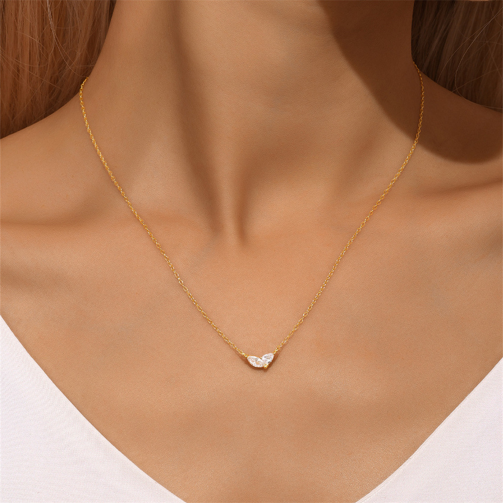 Zircon Inlay Material Pendant Necklace Classification 925 sterling silver Chain Material 925 Sterling Silver Geometric Zircon 925 Sterling Silver Cable Chain Pendant Necklace