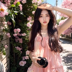 ミントマンボ風フレンチピンクストラップワンピース女性春夏ドーパミン三亜海辺リゾートビーチロングスカート
