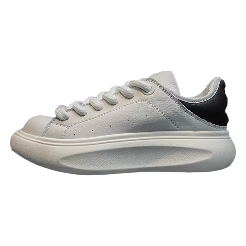 Genuine Leather White Sneakers for Women, Thick-Soled Versatile Casual Shoes, 2026 New Style German Training Loafers, Fashionable Sports Sneakers
