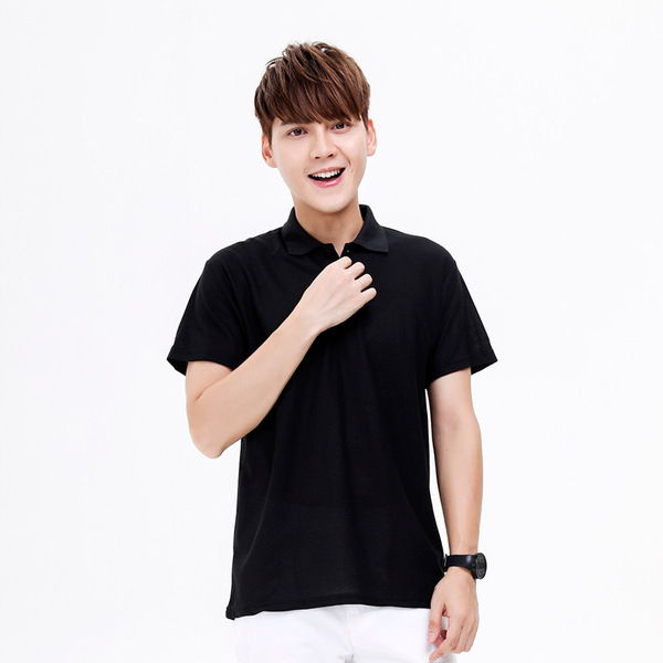 Solid color breathable classic polo for work