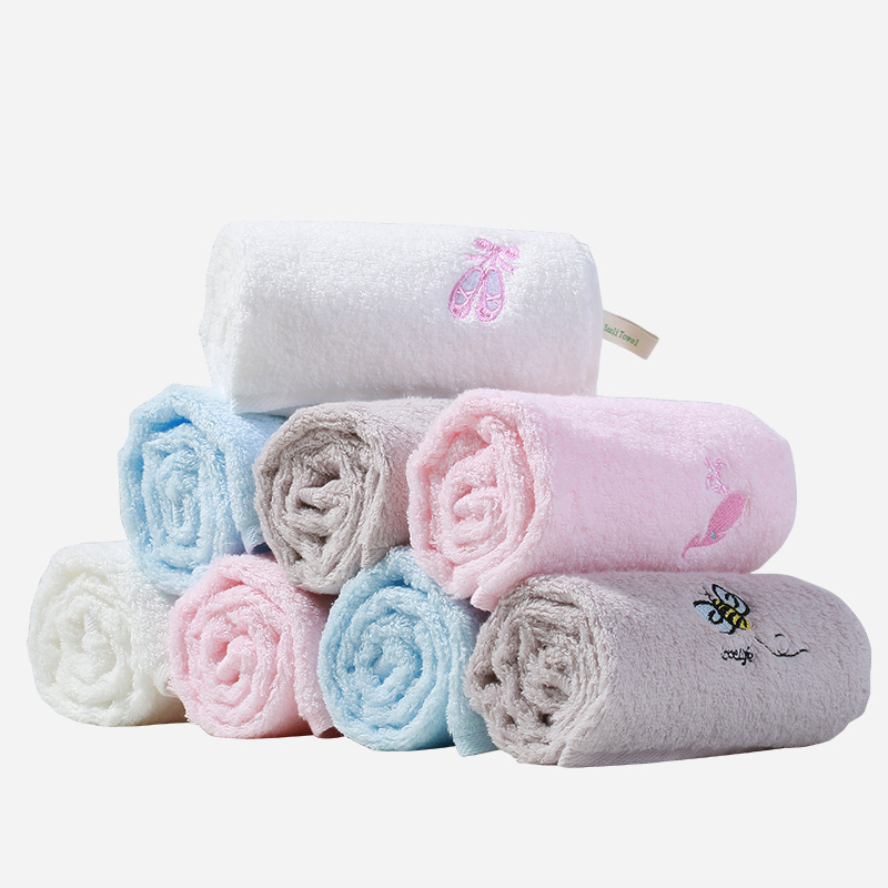 三利のタオルの純綿の小さい方のタオルの刺繍の小さい方のタオルの子供の顔を拭くタオルの無撚りの純綿のタオルの贈り物の卸売り|undefined