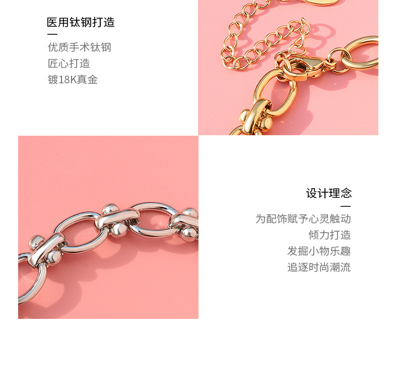 Waterproof Non Tarnish, Plating Craft PVD Coated Real Gold Plated 18K Gold Geometric 304 Stainless Steel Fashion Waterproof Non Tarnish 304 Stainless Steel Bracelets