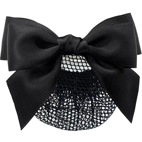 Professional headband, net bag, bow hairpin, stewardess working at bank, nurse hair net, female flight attendant hair, hotel fine net