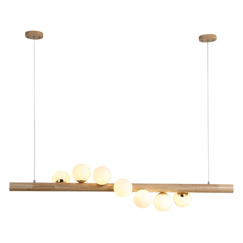 Nordic restaurante largo araña ins estilo simple moderno de madera maciza lámpara de mesa de comedor personalidad creativa bar lámpara de frijol mágico