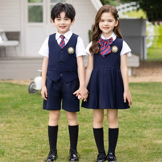 加工定制儿童英伦风套装小学生表演服班服夏季幼儿园园服男女礼服