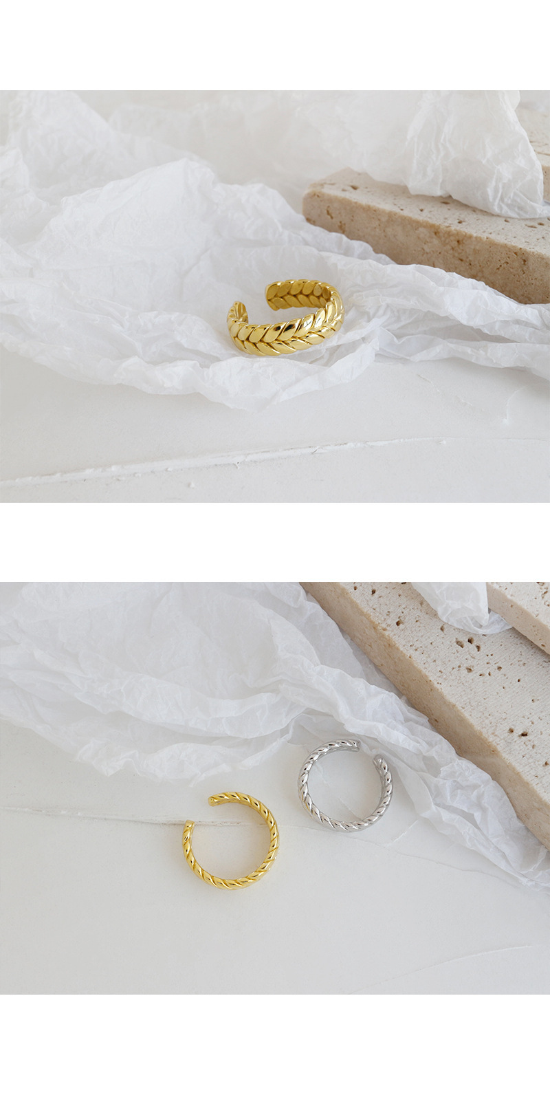 2021 New Exquisite Woven Chain Ring Womens Fashion Simple Style Niche Design Open Index Finger Ring Trendypicture6