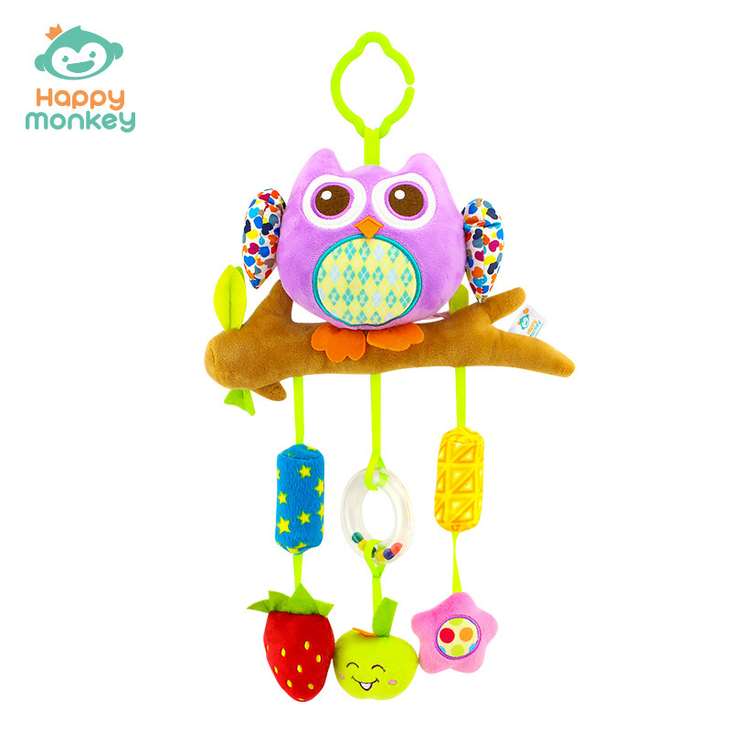 Juguete Colgante para Cuna de Bebé Happymonkey, Campana de Viento, Sonajero de Mano, Peluche Colgante para Bebé