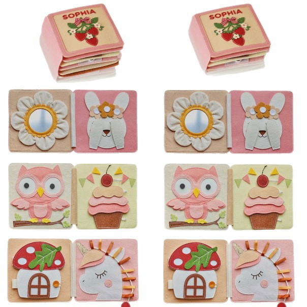 Bebé hecho a mano en felt libro tranquilo libro de los sentidos ocupado libro suave Montessori inspirado juguete de viaje