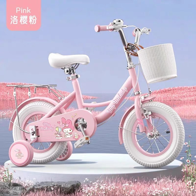 Sanrio melody children's bicycle 3-6-10 years old girl baby middle school children foldable pedal bicycle