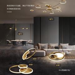 全銅客廳燈簡約現代輕奢led臥室吸頂燈創意個性家用大氣北歐燈具