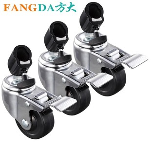 Fangda Photography MF-6803 22mm Tube Leg Camera Light Stand Universal Wheel with Brake Tripod Caster with Wheels