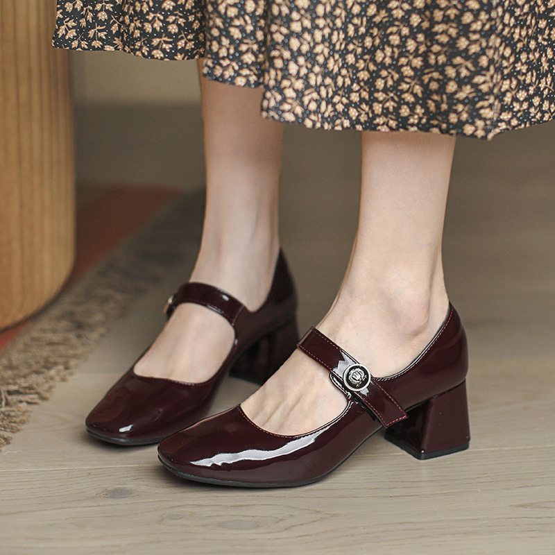 2022 New Genuine Leather Vintage Mary Zhenzhong Thick Heel Women's Shoes Work Single-layer Shoes Women's Uniform Shoes French High Heel Shallow Mouth 2022 New Genuine Leather Vintage Mary Zhenzhong Thick Heel Women's Shoes Work Single-layer Shoes Women's Uniform Shoes French High Heel Shallow Mouth