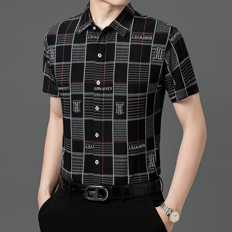 Short-Sleeved Shirts for Men, Summer Cardigans, Printed Personalized Short Shirts, Casual and Fashionable Men's Trendy Short Shirts, Cross-Border