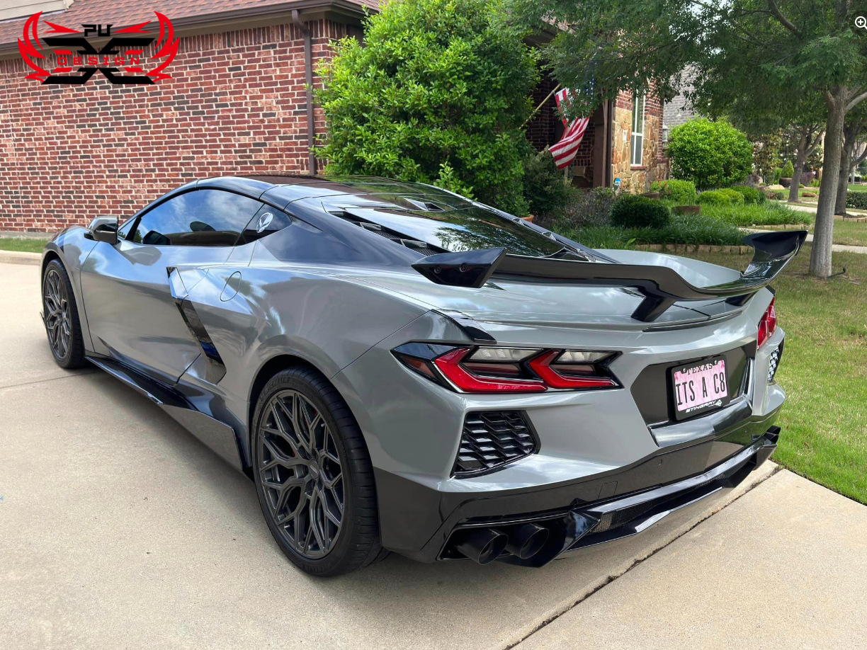 Suitable for Chevrolet Corvette C8 Z51 Stingray Upgrade to Z06 Carbon Fiber Rear Wing Dry Carbon Spoiler