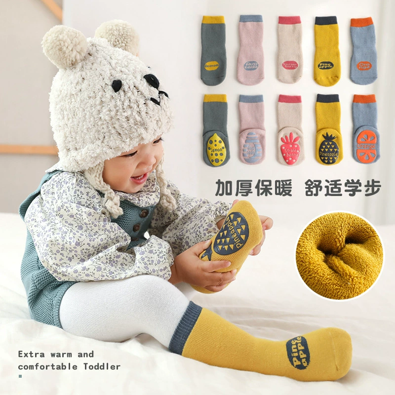 Детские нескользящие носки, дозирующие утолщенные теплые махровые носки, осенне-зимние мужские и женские детские сандалии, носки