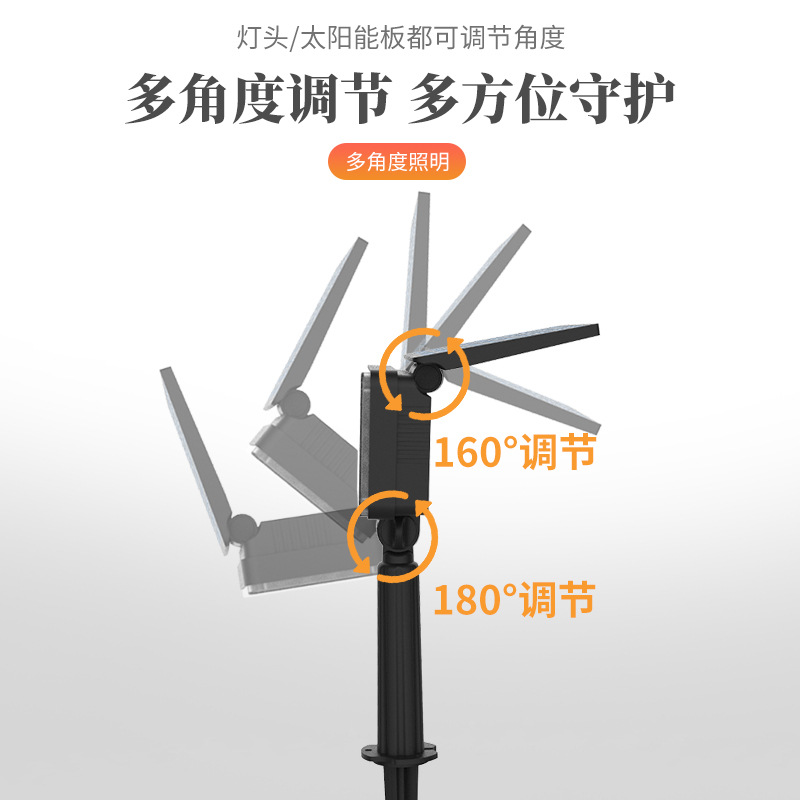 Cross-border new solar floodlight, foldable high-lumen courtyard lighting solar street light outdoor courtyard lamp
