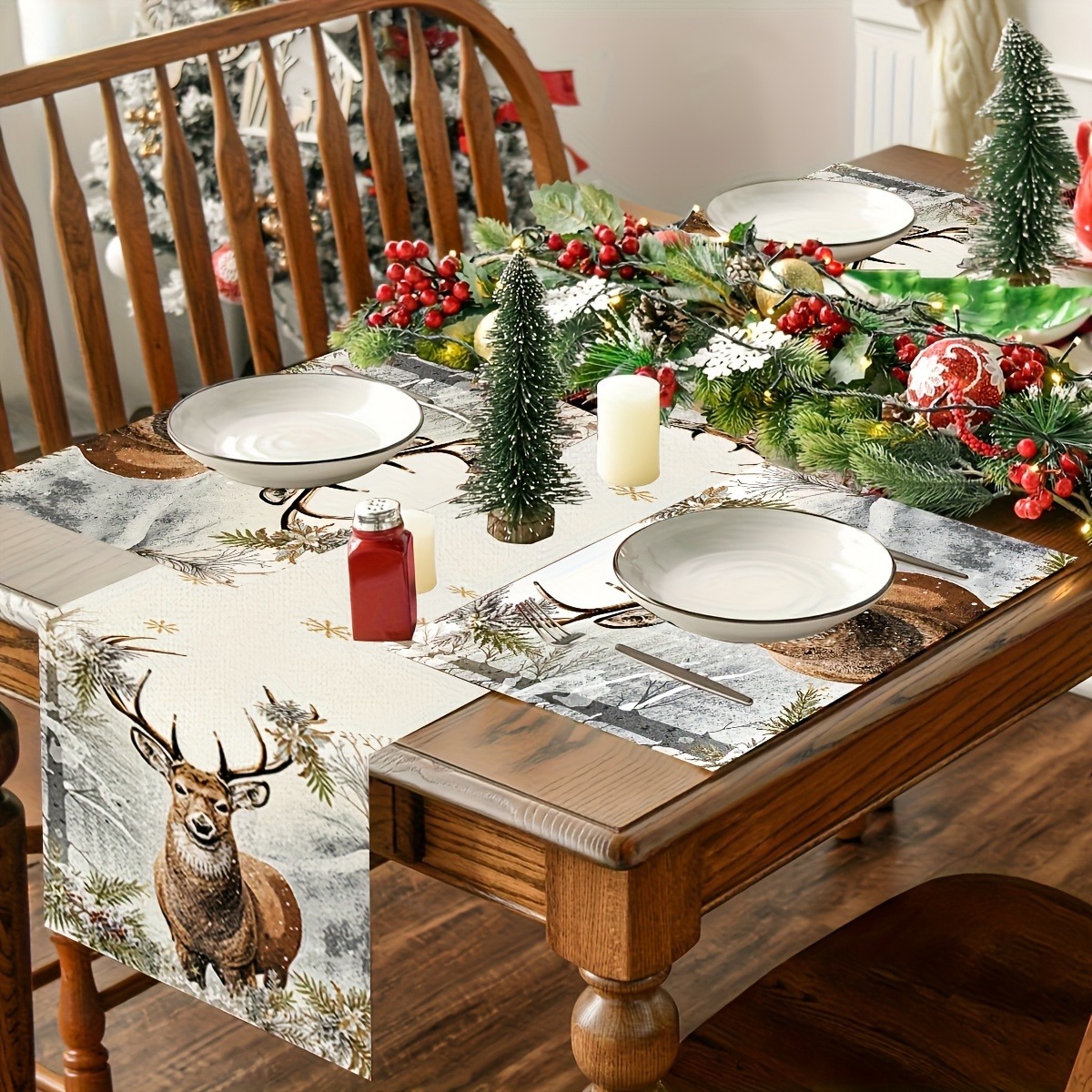 Nuevo conjunto de toallas de mesa transfronterizas de Navidad decoración de mesa Bandera de mesa Bandera de mesa Amazon 2026