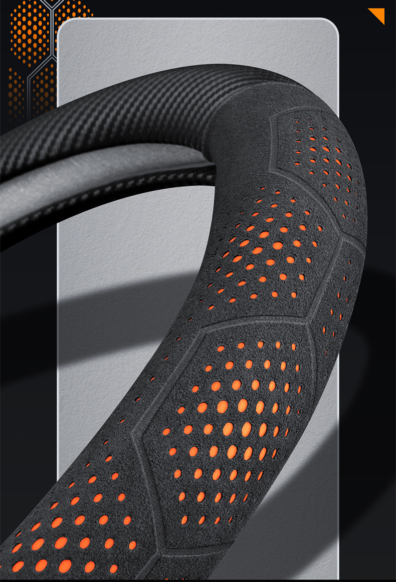 Car steering wheel cover ultra-thin D-type four-season suede suitable for Toyota, Honda, Volkswagen, Audi, BMW, etc.
