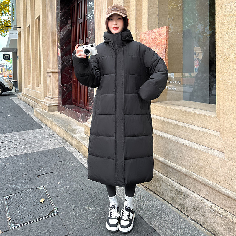 Inglés invierno ropa de algodón plumón mujer suelta rodilla larga invierno nueva chaqueta de algodón de mujer abrigo cálido image 6