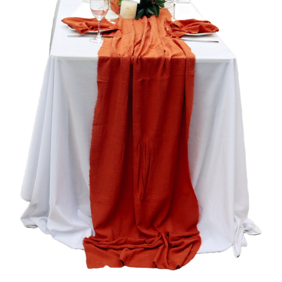 Transfronterizo venta caliente camino de mesa mantel banquete de boda decoración nórdica servilleta mantel de mesa de algodón liso paño de la boca
