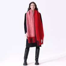 桐庐厂家仿羊绒围巾女ins冬款加厚纯色马海毛新款流苏围巾