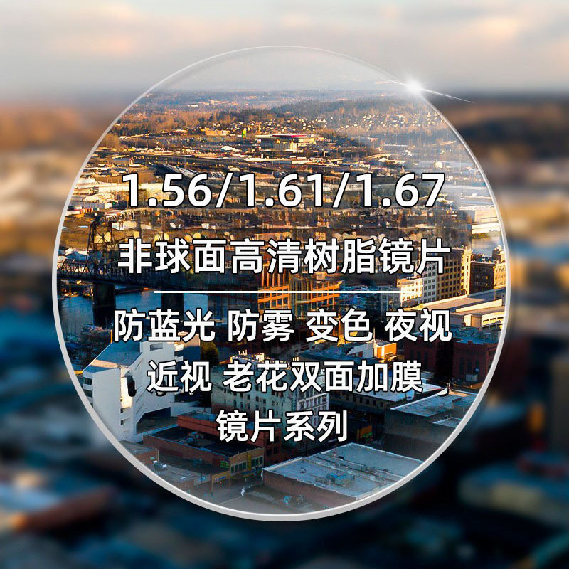 1.56 / 1.61 / 1.67 lente de película asférica anti-contaminación clara protector de ojos óptico AC lente de ojos stock estable