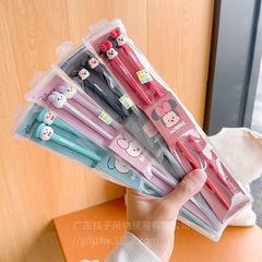 高颜値合金箸家庭用アニメ子供箸耐高温防湿カップル箸かわいい携帯食器卸売り