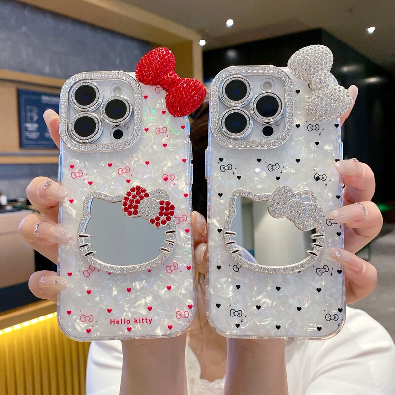 Flash Diamond Hello Kitty Suitable for 16Pro Apple 15Promax Mobile Phone Case Iphone14 All-Inclusive 13 New