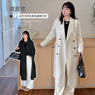 Inno Plus Size Women's Wool Warm Double-Sided Woolen Outwear Winter New Mid-Length Outwear 432026