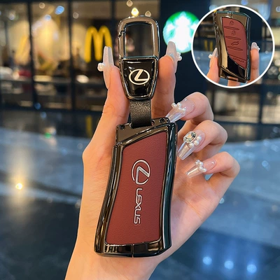 Es200 Key Cover | Static Rod/Key Bag - type-b-burgundy-car-logo-buckle