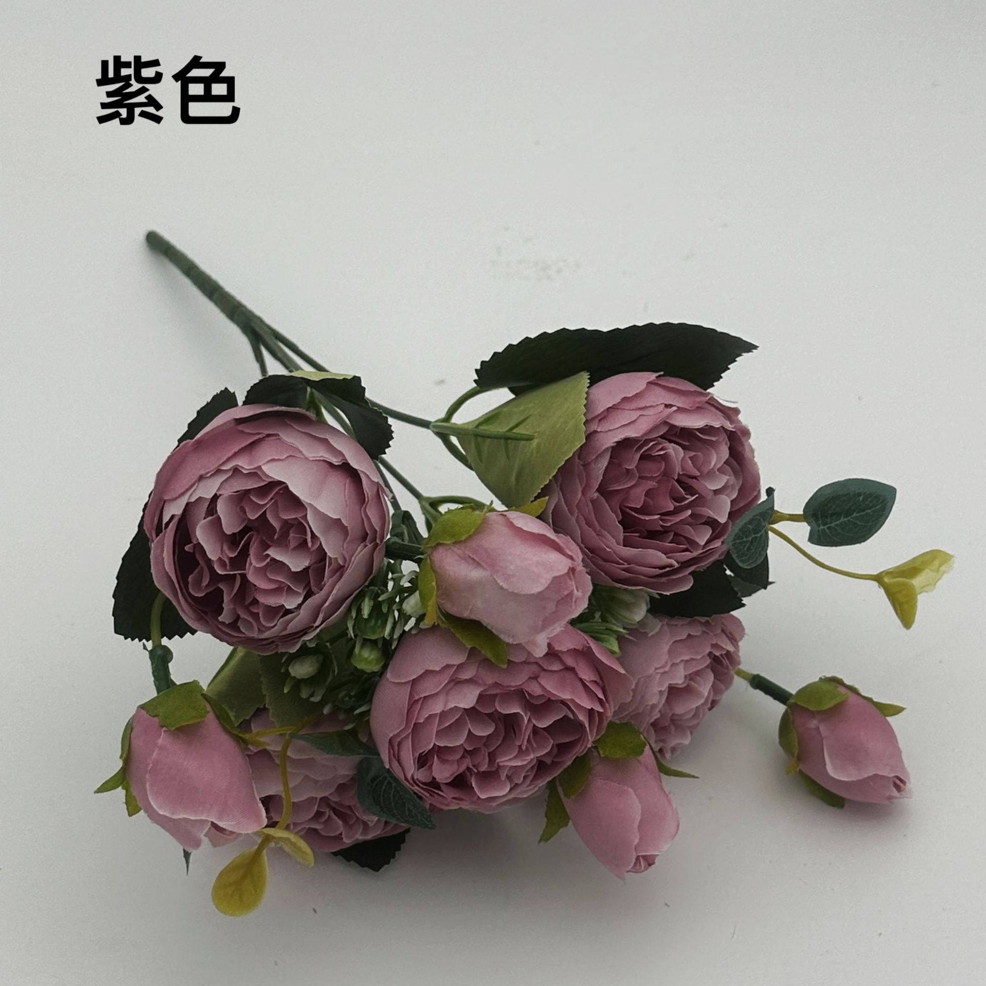 보라색* [꽃줄기는 철선으로 제작 - 모양에 맞게 구부릴 수 있음 - 1다발 [슈퍼마켓 5A 미세먼지 없는 품질]