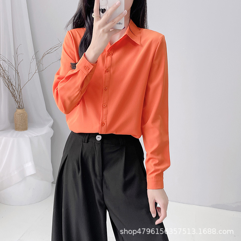 2025春秋新作ファッションシャツ女性韓国版直筒長袖着痩せファッション色上着女装|undefined
