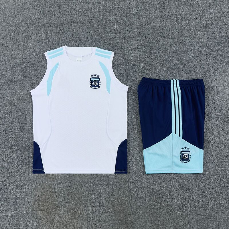 26-27 Argentina Spain World Cup Football Uniforms for Students and Adults, Sleeveless Suits, Vests, Printed Sportswear