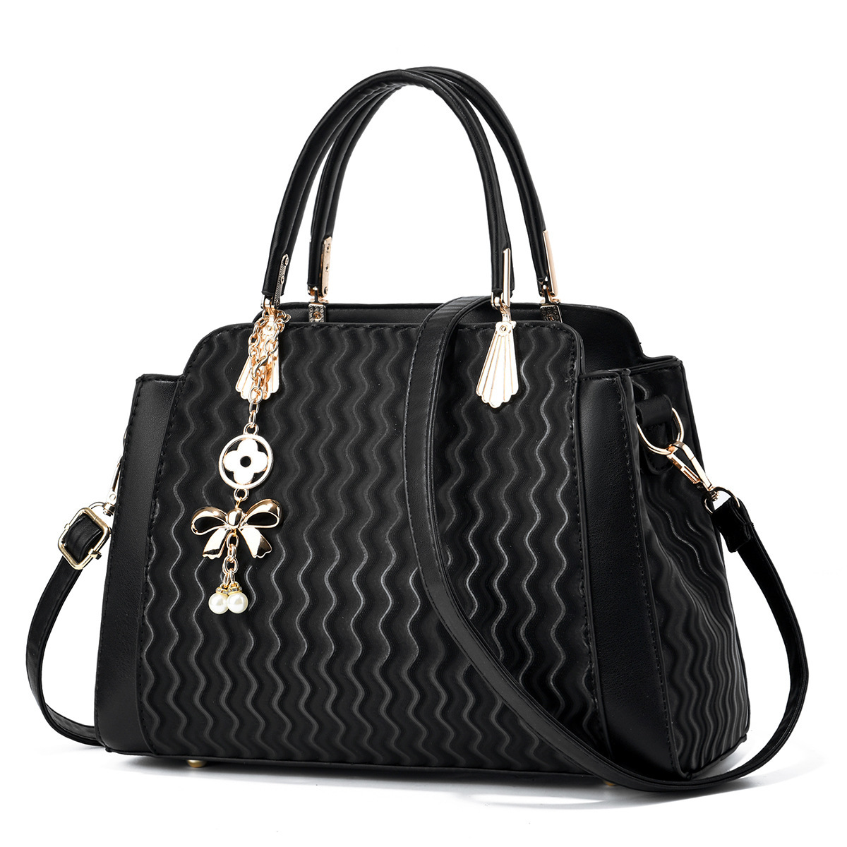 2026 nueva tendencia transfronteriza agua ondulado bolso de mano mujer universal transporte de gran capacidad mochila de hombro al por mayor