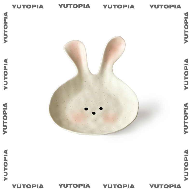 Yuxuan Niche Design Rabbit Plate Dessert Snack Plate Coffee Cup and Saucer Set Best Friend Birthday Graduation Souvenir