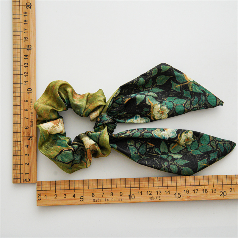 Diseño de nicho pintura al óleo del arco Cola de Caballo anudada banda de pelo cuerda de pelo femenino lazo francés