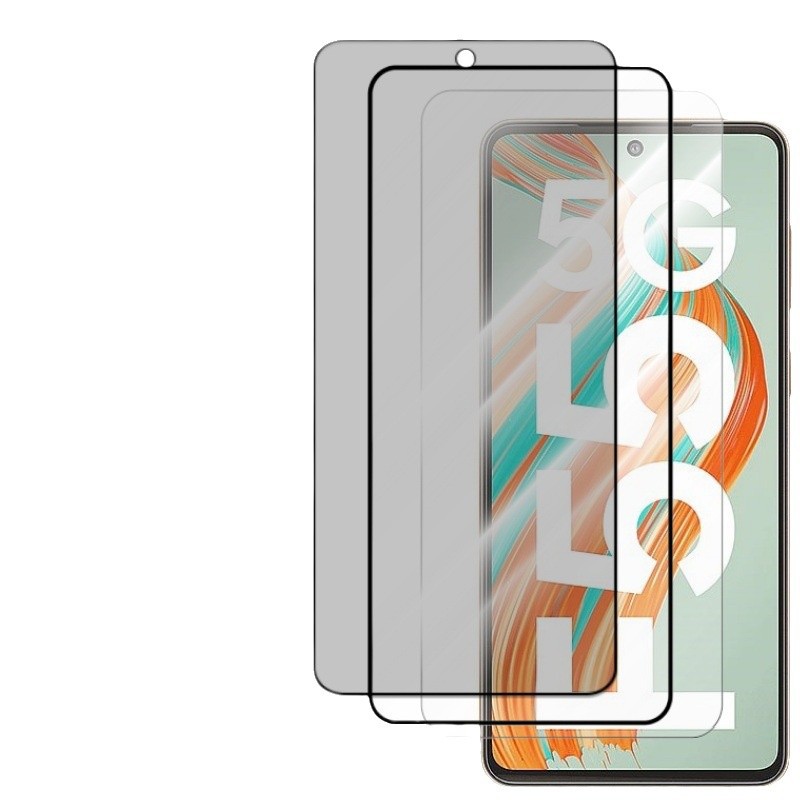 Adecuado para Samsung F55 película templada Galaxy galvanoplastia con alto contenido de aluminio, transparente de alta definición, dos películas protectoras de teléfono móvil de goma completa