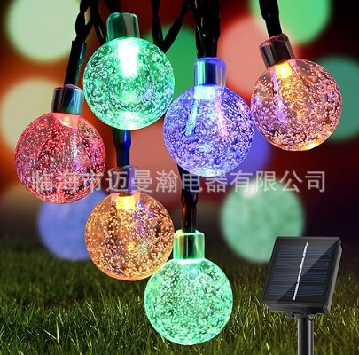 Excelente producto transfronterizo LED luz de bola de burbuja solar cadena de luces decorativas de vacaciones luces de ambiente de patio al por mayor