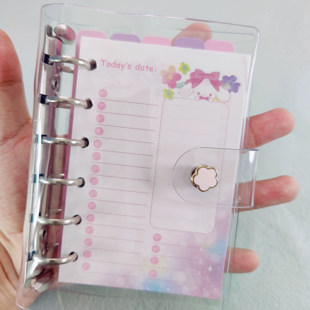 Transparent handheld set for students, notebook, laptop, simple and elegant design, tear-off sheet
